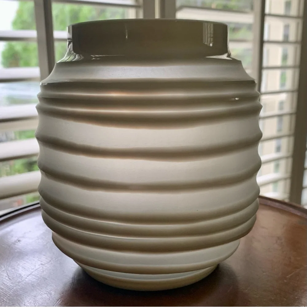 Lenox America by Design 5” Frosted Soft Gray Milk Glass Vase